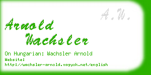 arnold wachsler business card